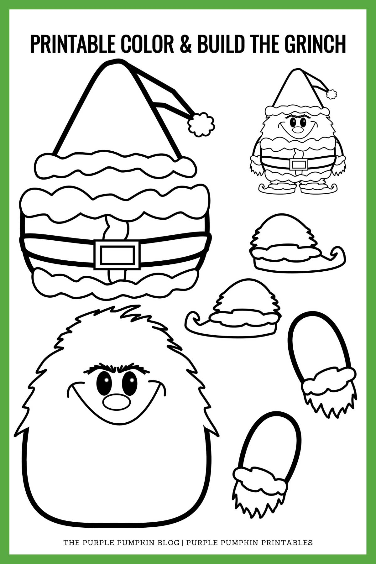 Printable Color amp Build The Grinch