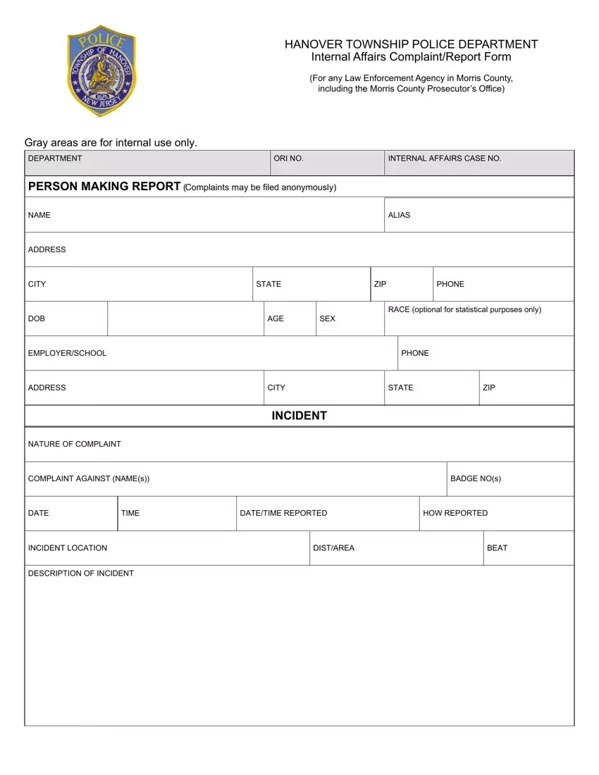 Police Report Template Printable