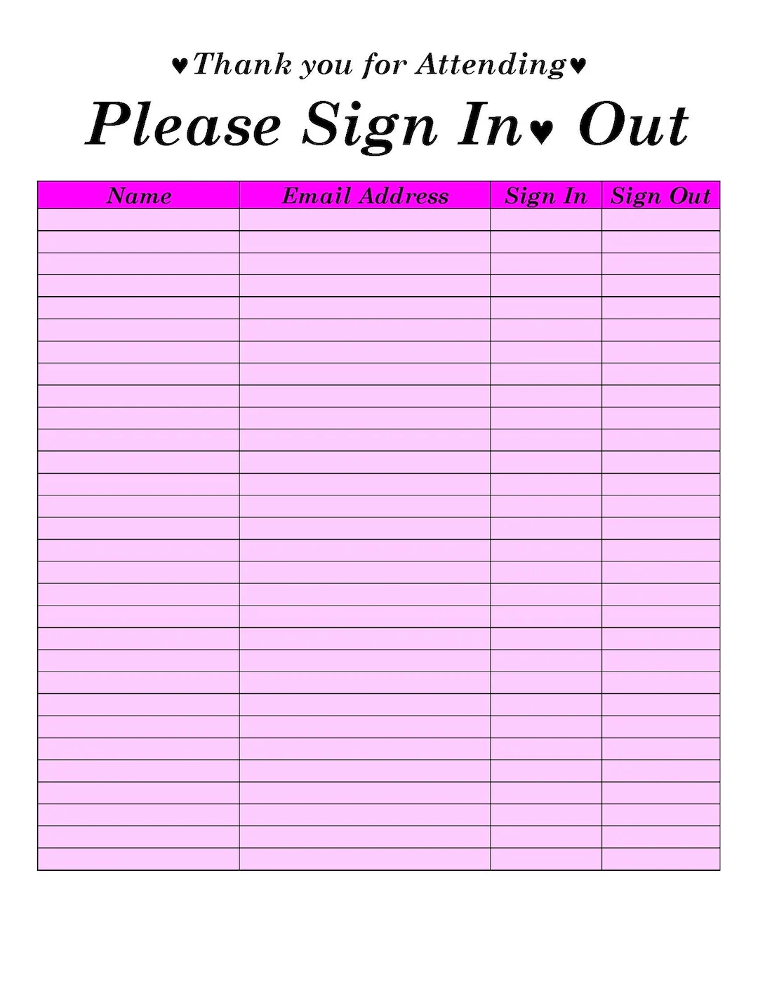Rose Sign In Out Sheet Vorlage Druckbare PDF amp DOC Legal Size Rose Sign In Out Sheet Vorlage Druckbare PDF amp DOC Legal Size
