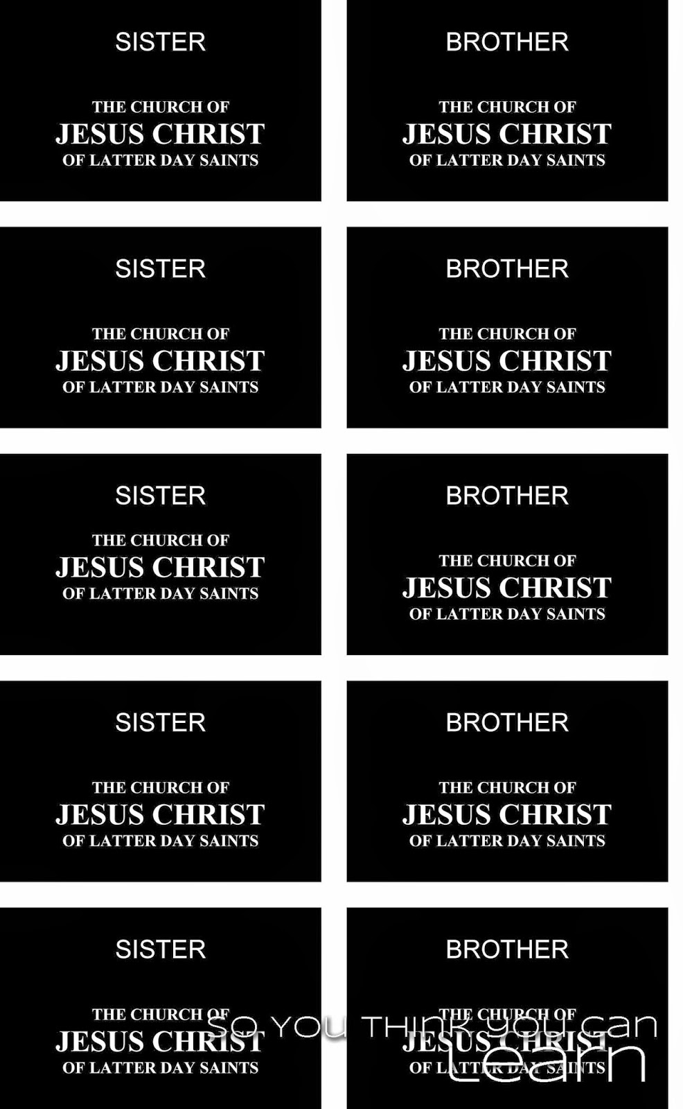 So You Think You Can Learn Primary Activity Missionary Training